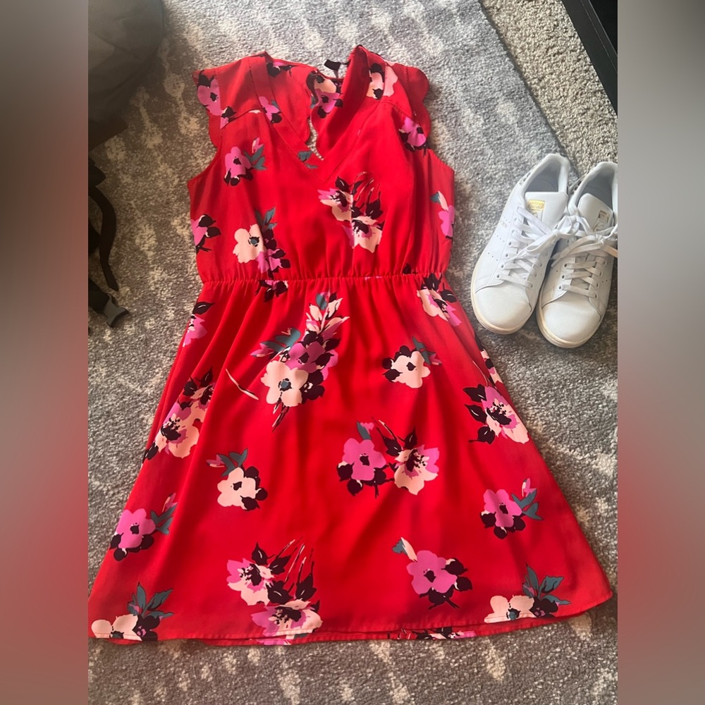 EUC BEAUTIFUL HAWTHORN SLEEVELESS MINI DRESS! SZ L petite!!